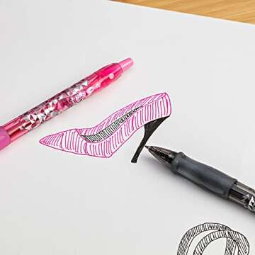 BIC Gel-ocity Quick Dry Special Edition Fashion Gel Pen, Medium Point (0.7mm), Assorted Fashion Colors, 2-Count