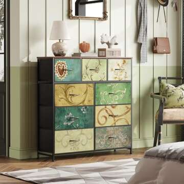 WLIVE 9-Drawer Dresser, Fabric Storage Tower for Bedroom, Hallway, Entryway, Closet, Tall Chest Orga...