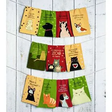 Primitives by Kathy Cotton Dish Towel Set - Dog Design, Kitchen/Bathroom Decor, Tea Towels, 28"x28"