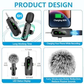 Utsund Wireless Lavalier Microphone for iPhone and Android