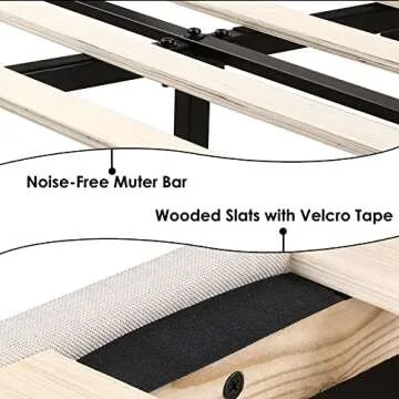 Elegant HOSTACK Queen Size Upholstered Bed Frame