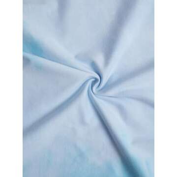 Remidoo Women's Casual Crewneck Short Sleeve Butterfly Print Tie Dye Oversized Graphic Top T-Shirt Blue Medium