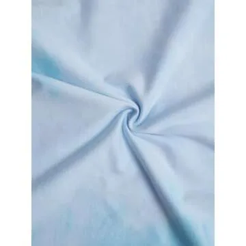 Remidoo Women's Casual Crewneck Short Sleeve Butterfly Print Tie Dye Oversized Graphic Top T-Shirt Blue Medium