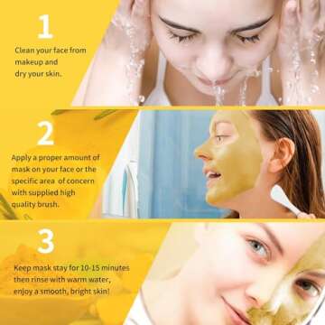 Hicream Turmeric Vitamin C Clay Mask, Deep Cleansing Facial Mask, Face Mask Skin Care with Kaolin Clay and Aloe for Pores, Acne, Dark Spots, Hydrating 5.29 Oz
