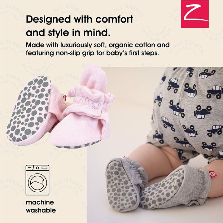 Zutano Baby Booties - Organic Cotton, Gripper Soles
