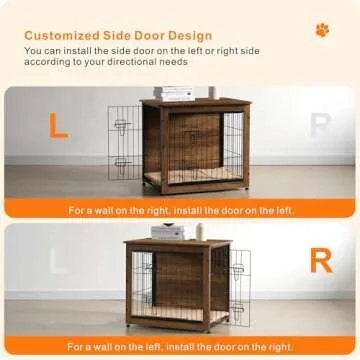 Stylish DWANTON Dog Crate Furniture with Cushion for All Sizes
