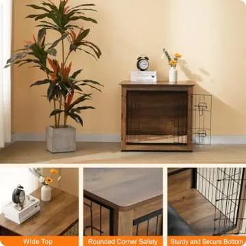Stylish DWANTON Dog Crate Furniture with Cushion for All Sizes
