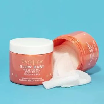 Pacifica Glow Baby Peel Pads 10% AHA + BHA for Bright Skin