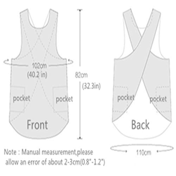 Shortened Cotton Linen Apron with Pockets for Women