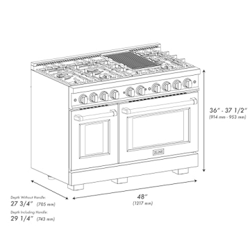 ZLINE Autograph Edition 48 in. Double Oven Gas Range with 8 Burners - Stylish and Functional