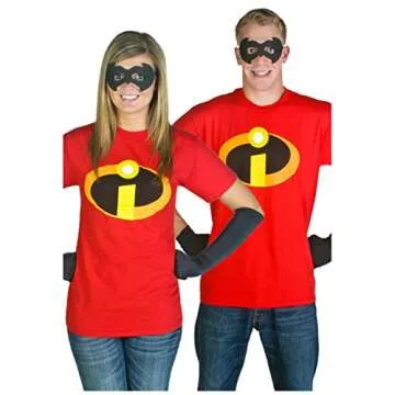Disney unisex adult The Incredibles T-shirt T Shirt, Red, Large US
