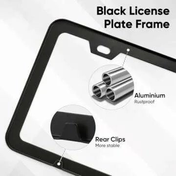 Durable Matte Black License Plate Frames for All Vehicles
