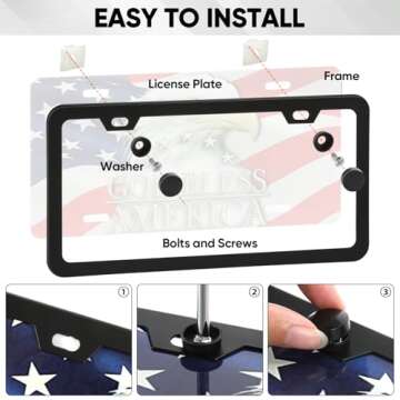 Durable Matte Black License Plate Frames for All Vehicles