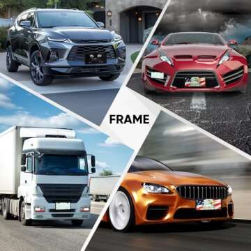 Durable Matte Black License Plate Frames for All Vehicles