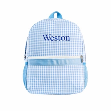 MT WORLD Daycare Backpack Personalized Seersucker Backpack With Embroidered Name Cool Medium Checker...