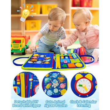Exorany Busy Board 25-in-1 Montessori Toy for Toddlers