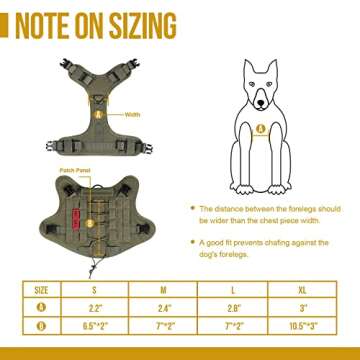 OneTigris Tactical Dog Harness Vest with Handle, Military Dog Harness for Large Medium Dogs,FIRE Watcher 2.0 No-Pull Service Dog Vest,Adjustable Dog Vest Harness for Walking Hiking Training(L,Green)