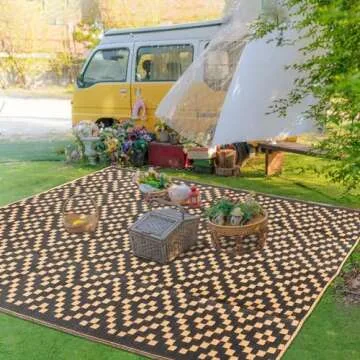 Reversible Outdoor Rug Waterproof Portable 5x8 for Patio