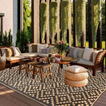 Reversible Outdoor Rug Waterproof Portable 5x8 for Patio