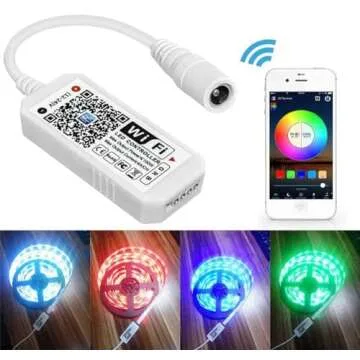 Smart WiFi LED Controller, RGB Led Strip Lights Wireless Controller, Compatible with Alexa & Google Home & IFTTT, Free Magic Home App via iOS or Android Smartphone (2 Pack)