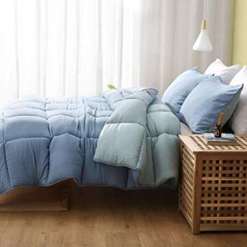 APSMILE Reversible Full/Queen Bed Comforter - All-Season Down Alternative Comforter, Ultra-Soft Clou...