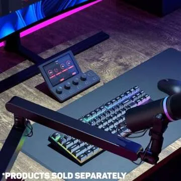 BEACN Mic Stand - Studio-Quality Low Profile Adjustable Microphone Arm with 360° Rotation, Cable Management, Easy Clamp, Universal Fit For Streaming, Podcasting, Gaming (Dark)