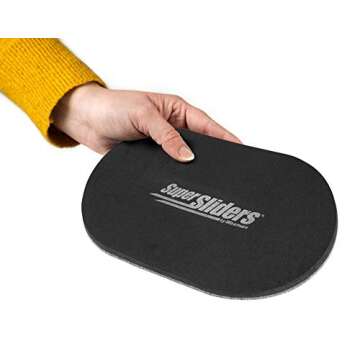 Super Sliders 5 3/4" x 9 1/2" Oval Reusable Furniture Sliders for Hard Surfaces - Effortless Moving and Surface Protection, Brown (4 Pack)