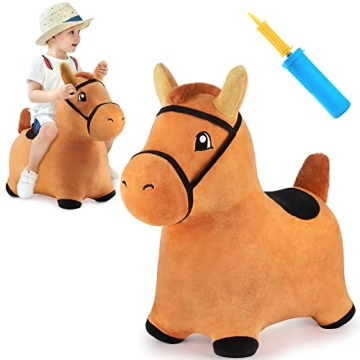 Bouncy Pals Brown Hopping Horse - Toddler Inflatable Toy