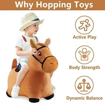 Bouncy Pals Brown Hopping Horse - Toddler Inflatable Toy