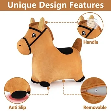 Bouncy Pals Brown Hopping Horse - Toddler Inflatable Toy