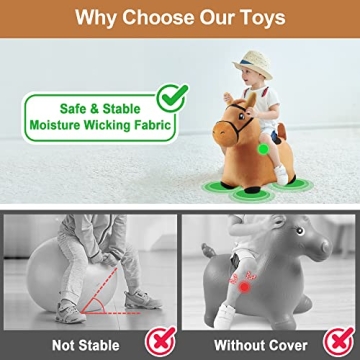 Bouncy Pals Brown Hopping Horse - Toddler Inflatable Toy