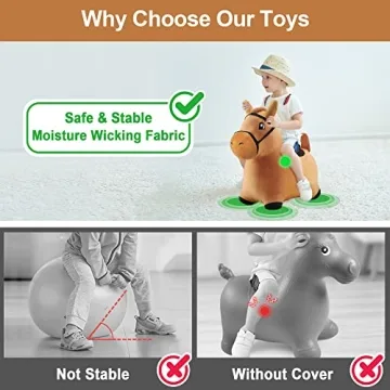 Bouncy Pals Brown Hopping Horse - Toddler Inflatable Toy