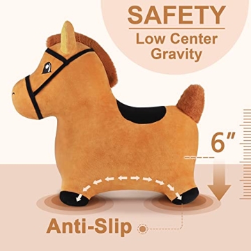 Bouncy Pals Brown Hopping Horse - Toddler Inflatable Toy