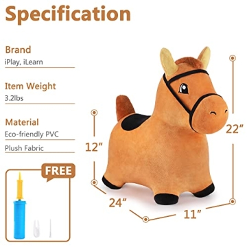 Bouncy Pals Brown Hopping Horse - Toddler Inflatable Toy