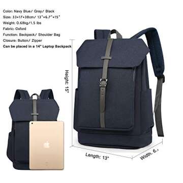 Wind Took Laptop Backpack for Women Travel Work Computer Bag with USB Charging Port College Daypack Notebook 14" Pack