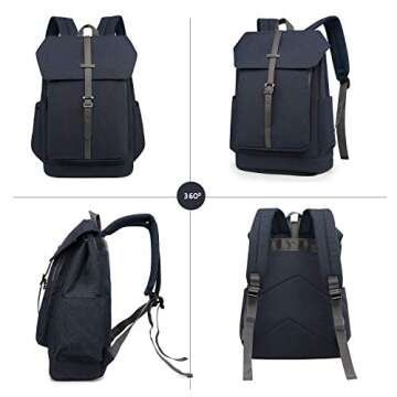 Wind Took Laptop Backpack for Women Travel Work Computer Bag with USB Charging Port College Daypack Notebook 14" Pack