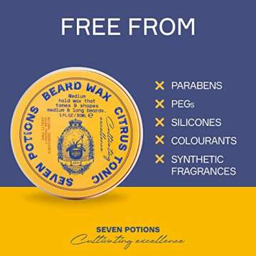 SEVEN POTIONS Natural Beard Wax - Tames Without Stiffness