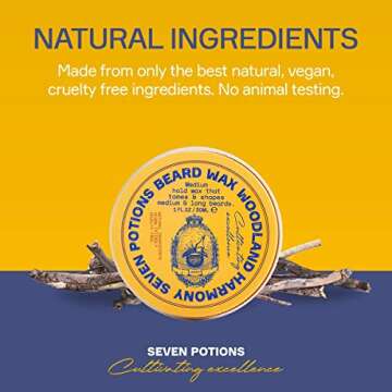 SEVEN POTIONS Natural Beard Wax - Tames Without Stiffness