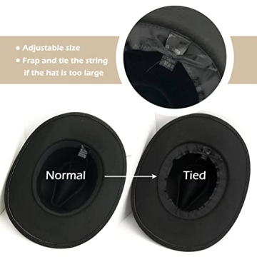 Lisianthus Felt Cowboy Hat - Unisex Western Style Adjustable