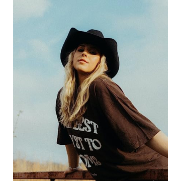 Lisianthus Felt Cowboy Hat - Unisex Western Style Adjustable