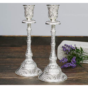 Exquisite Silver Shabbat Candle Holders for Elegant Occasions