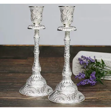 Exquisite Silver Shabbat Candle Holders for Elegant Occasions