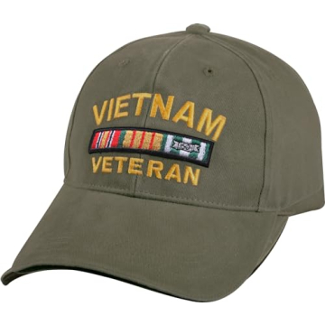 Rothco Vietnam Veteran Deluxe Vintage Low Profile Insignia Cap, Olive Drab