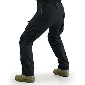ZAPT Tactical Pants with Knee Pads Airsoft Hunting BDU Combat Pant Army Camo Military Trousers(Solid Black,XL38)