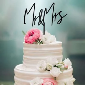 Elegant Mr & Mrs Wedding Cake Topper for Celebrations