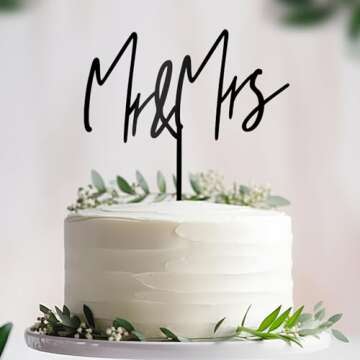 Elegant Mr & Mrs Wedding Cake Topper for Celebrations