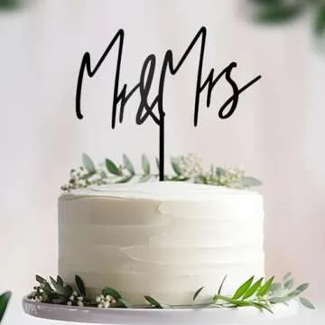 Elegant Mr & Mrs Wedding Cake Topper for Celebrations
