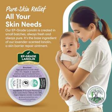 ProSeed Handmade Lanolin Cream with Lavender & Vitamin E – Nursing Balm for Breastfeeding, Baby Ca...