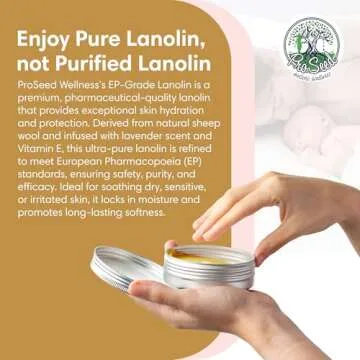 ProSeed Handmade Lanolin Cream with Lavender & Vitamin E – Nursing Balm for Breastfeeding, Baby Care & Dry Skin – Gentle Moisturizer for Hands, Face, Pets – Soothes Diaper Rash & Windburn – 2oz
