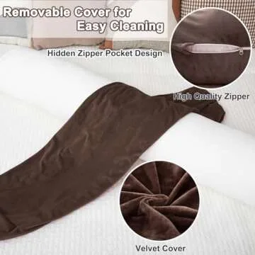 Luxurious Round Body Pillow with Removable Velvet Cover